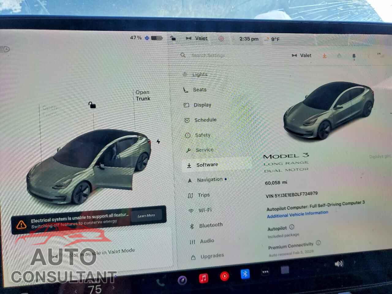 TESLA MODEL 3 2020 - 5YJ3E1EB0LF734979