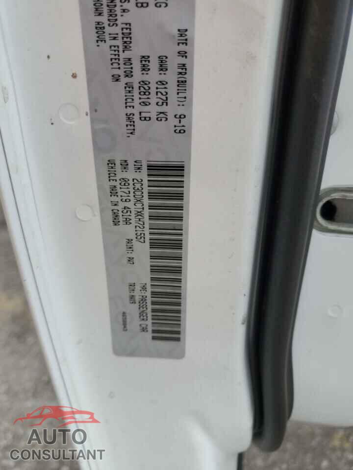 DODGE CHARGER 2019 - 2C3CDXCTXKH721557