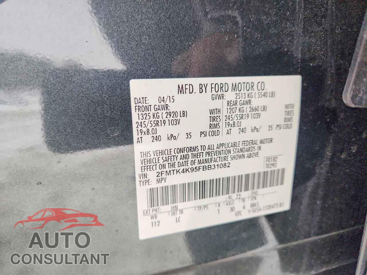 FORD EDGE 2015 - 2FMTK4K95FBB31082