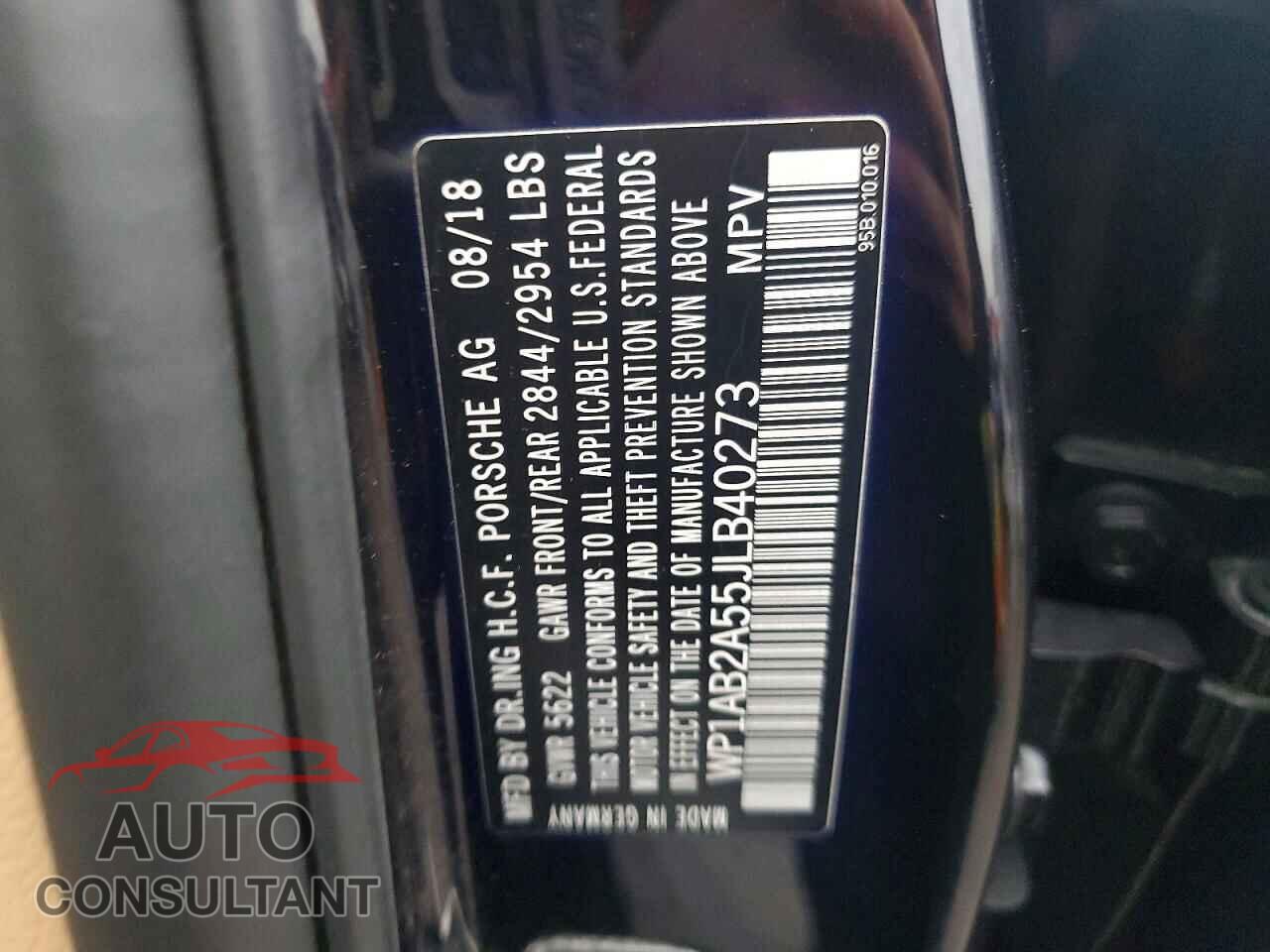 PORSCHE MACAN 2018 - WP1AB2A55JLB40273
