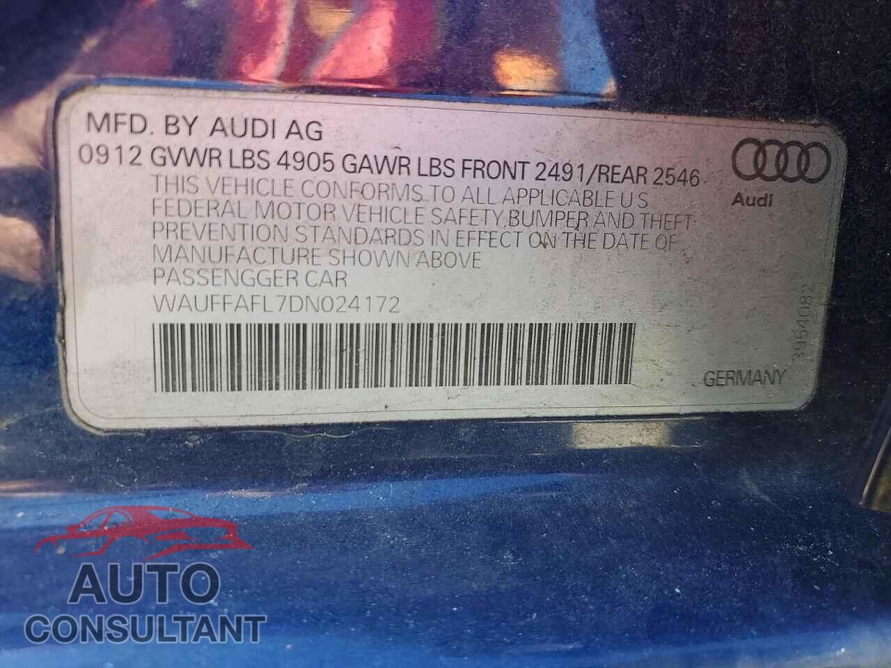 AUDI A4 2013 - WAUFFAFL7DN024172