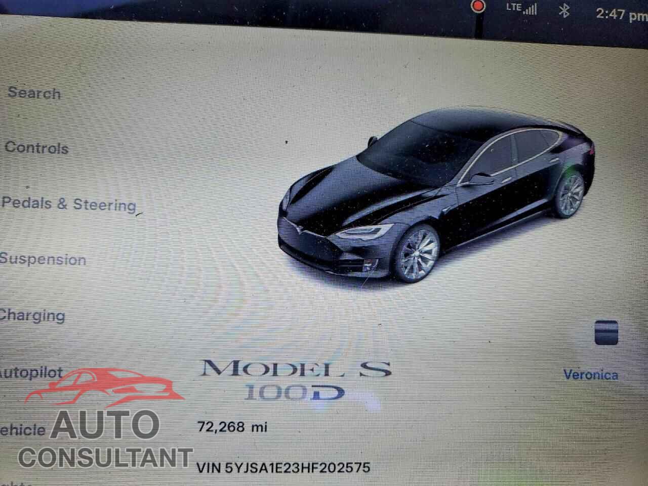 TESLA MODEL S 2017 - 5YJSA1E23HF202575