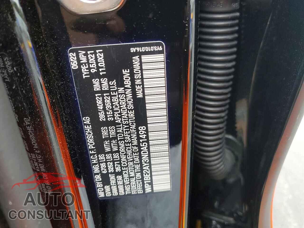 PORSCHE CAYENNE 2022 - WP1BE2AY3NDA51498