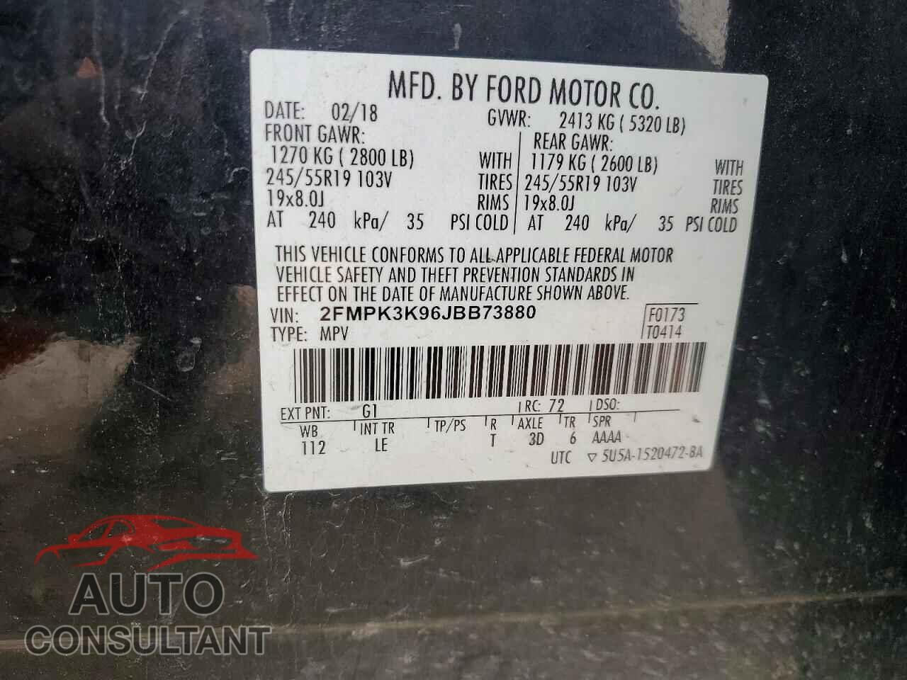 FORD EDGE 2018 - 2FMPK3K96JBB73880