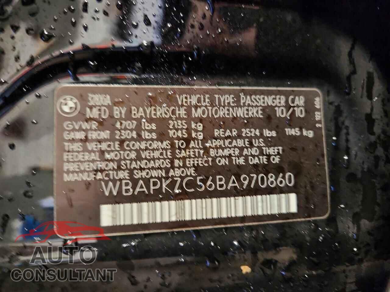 BMW 328 2011 - WBAPK7C56BA970860
