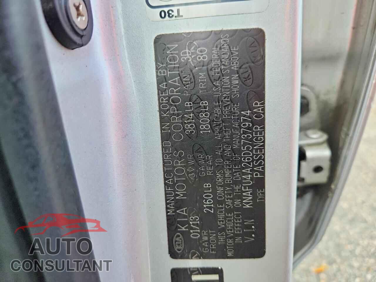 KIA FORTE 2013 - KNAFU4A26D5737974
