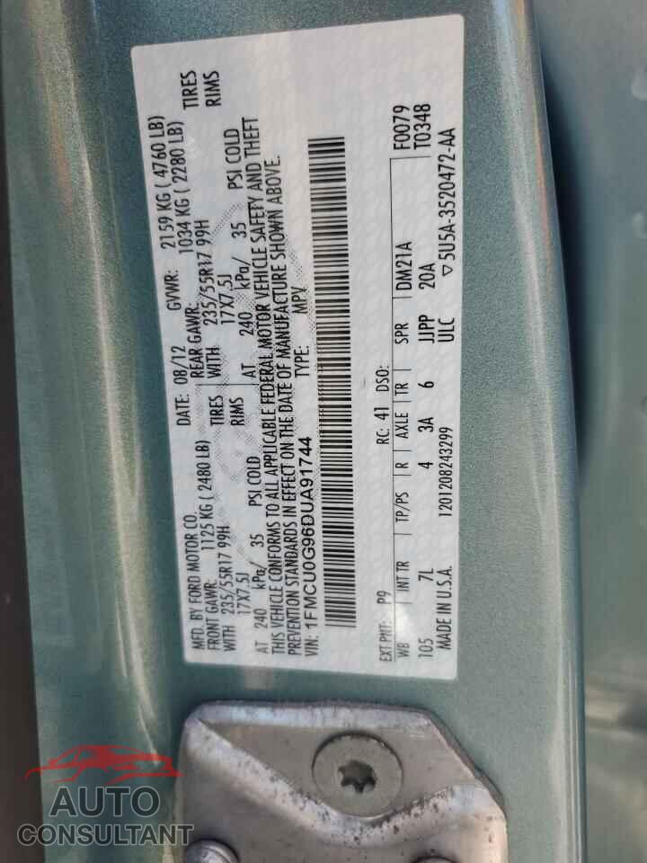FORD ESCAPE 2013 - 1FMCU0G96DUA91744