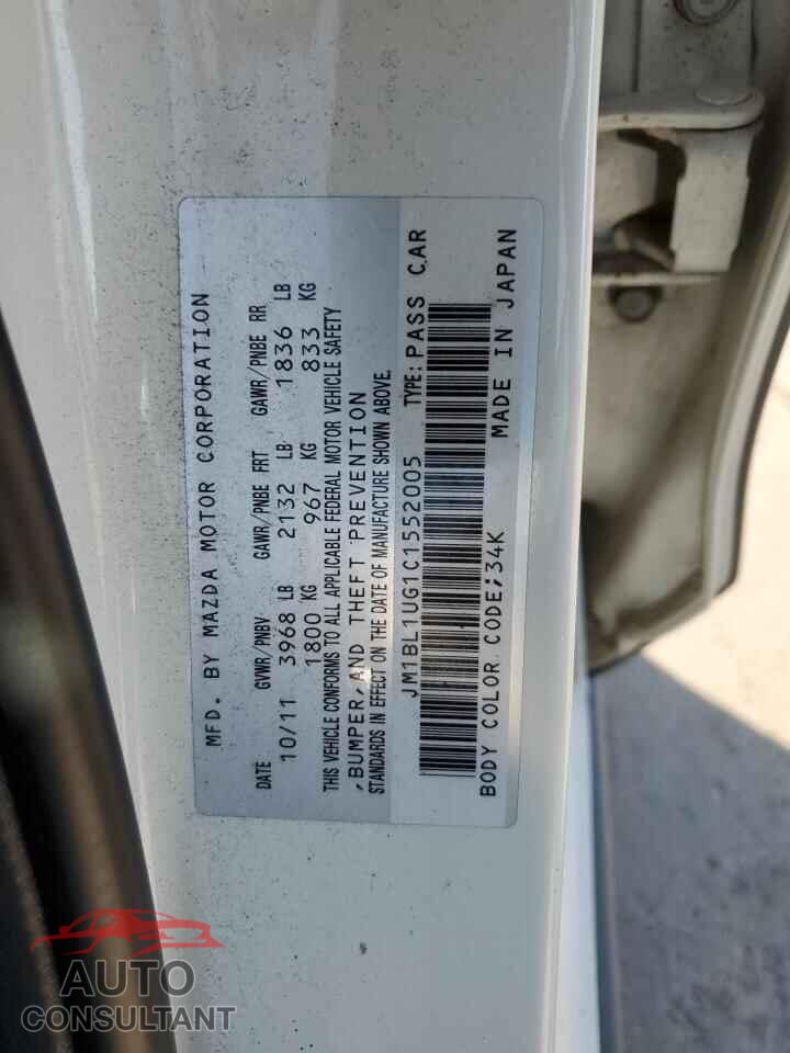 MAZDA 3 2012 - JM1BL1UG1C1552005