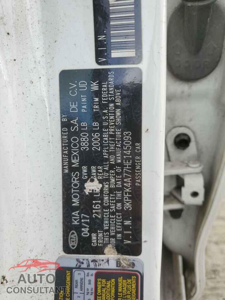 KIA FORTE 2017 - 3KPFK4A77HE145093