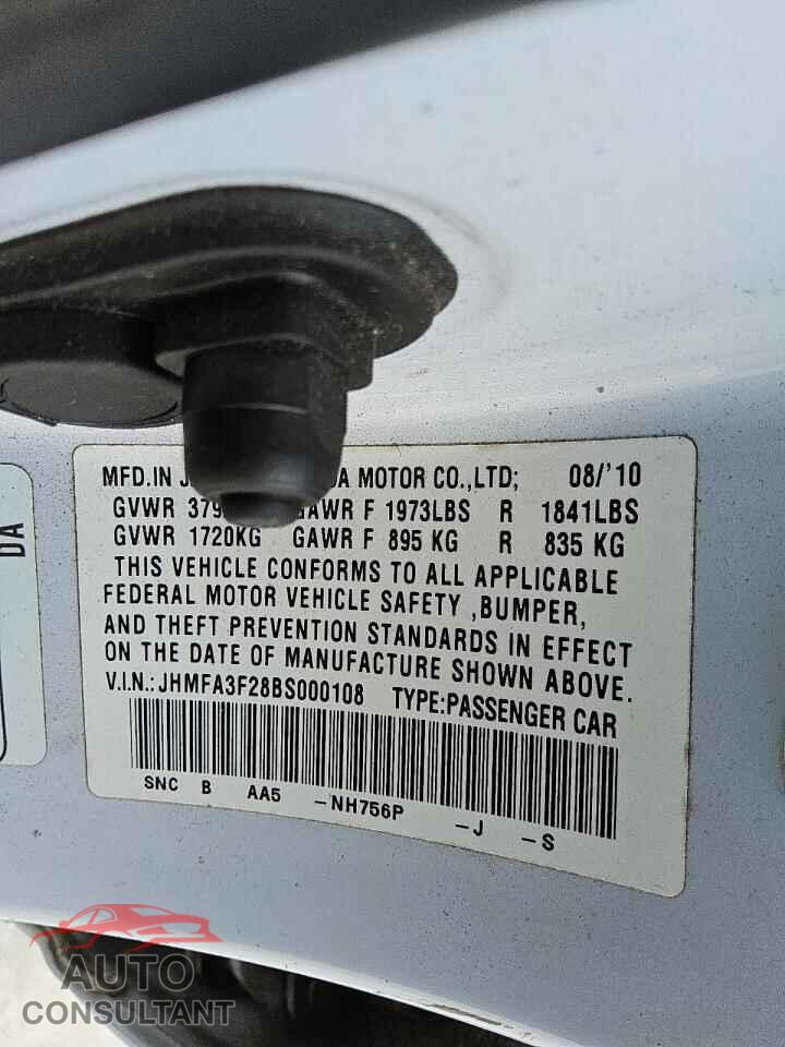 HONDA CIVIC 2011 - JHMFA3F28BS000108