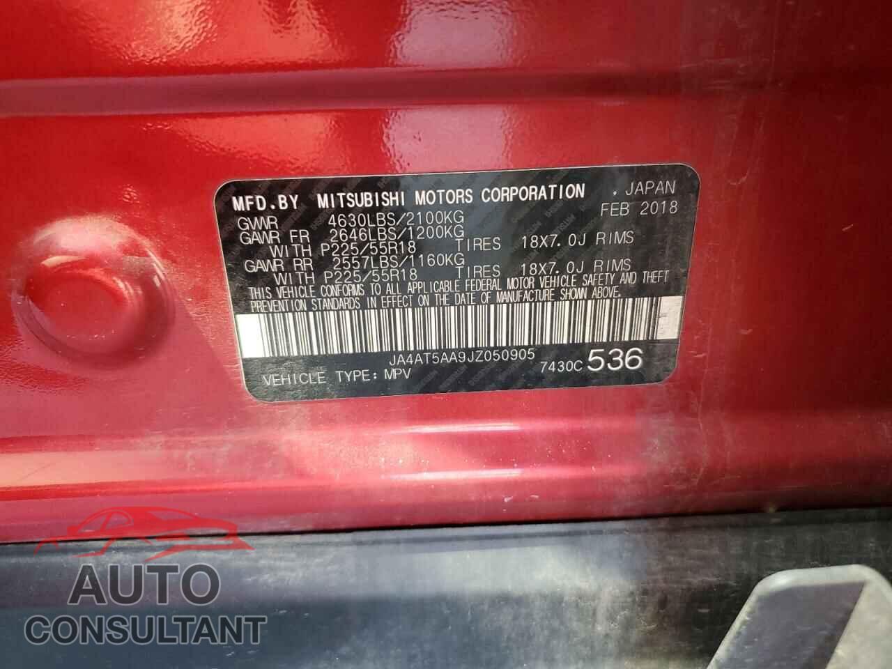 MITSUBISHI ECLIPSE 2018 - JA4AT5AA9JZ050905