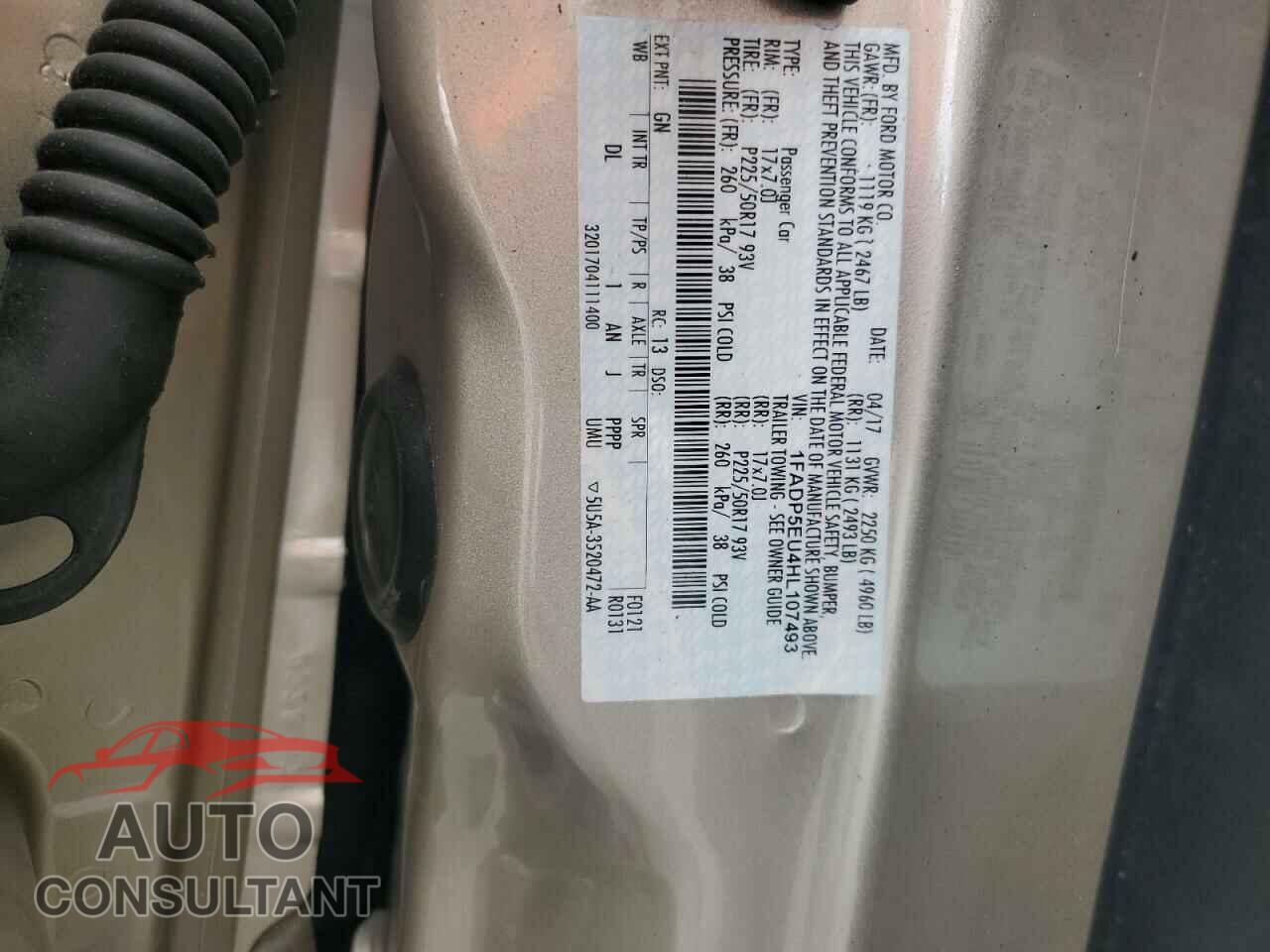 FORD CMAX 2017 - 1FADP5EU4HL107493