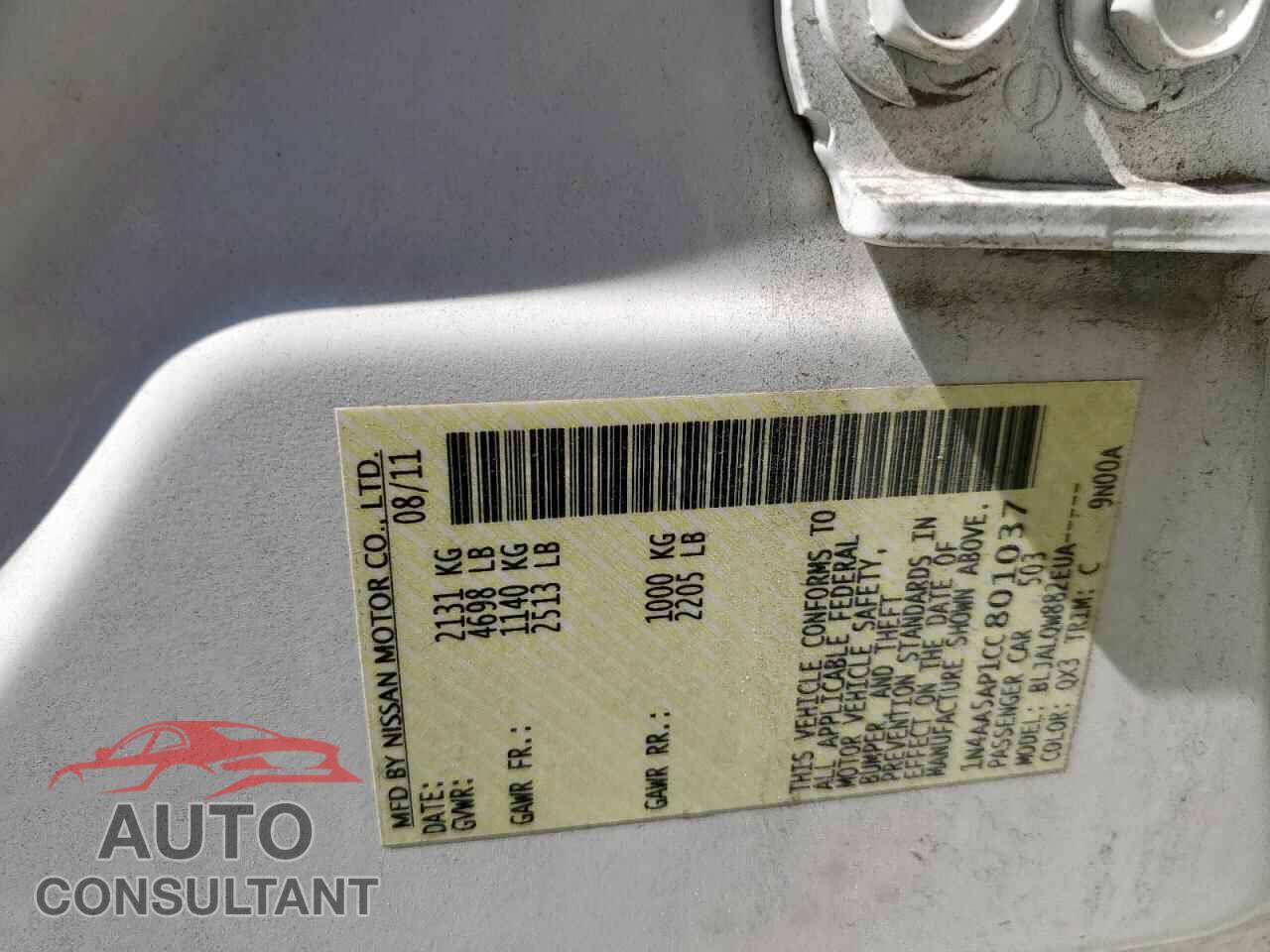 NISSAN MAXIMA 2012 - 1N4AA5AP1CC801037