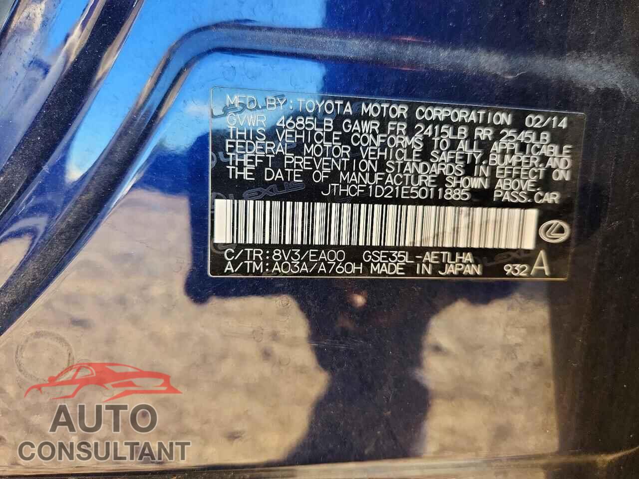 LEXUS IS 2014 - JTHCF1D21E5011885