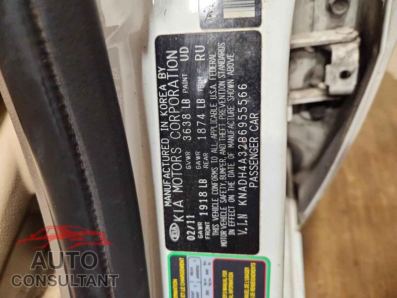 KIA RIO 2011 - KNADH4A32B6955566
