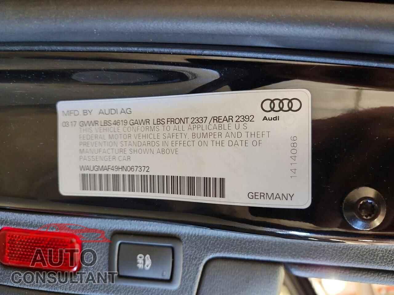 AUDI A4 2017 - WAUGMAF49HN067372