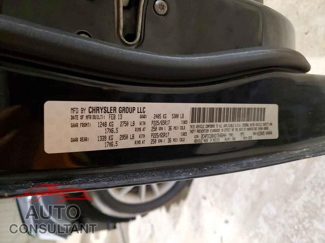 DODGE JOURNEY 2013 - 3C4PDCBBXDT646044
