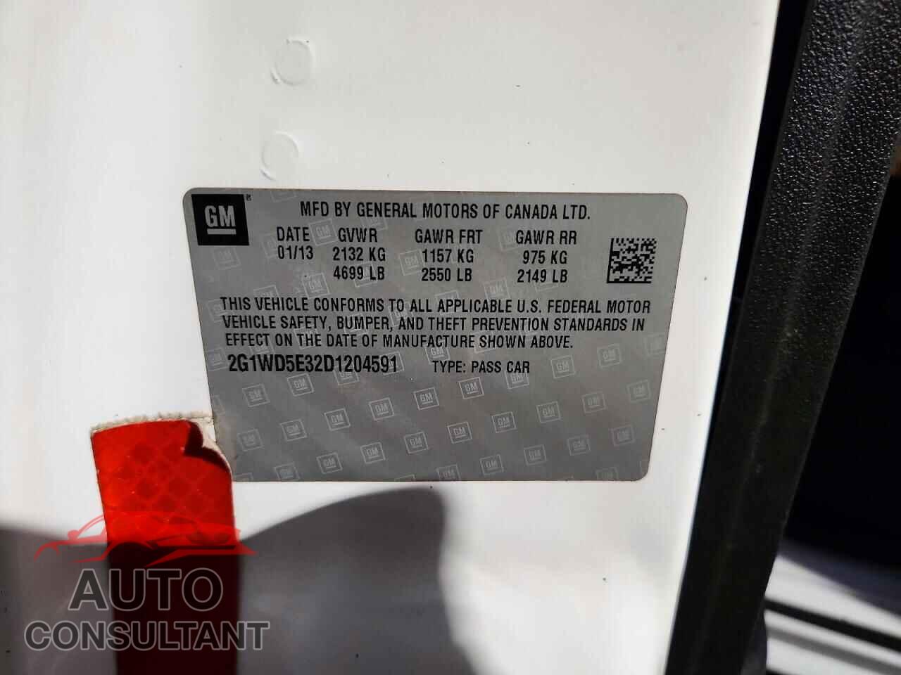 CHEVROLET IMPALA 2013 - 2G1WD5E32D1204591