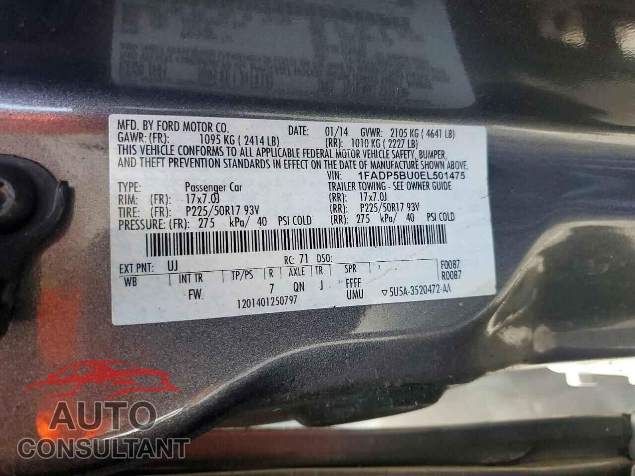 FORD CMAX 2014 - 1FADP5BU0EL501475