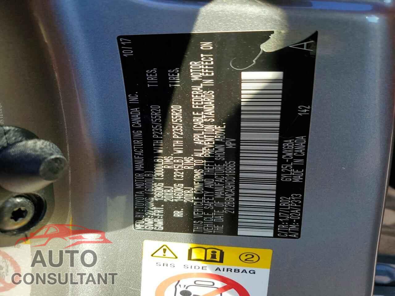 LEXUS RX450 2017 - 2T2BGMCA9HC018865