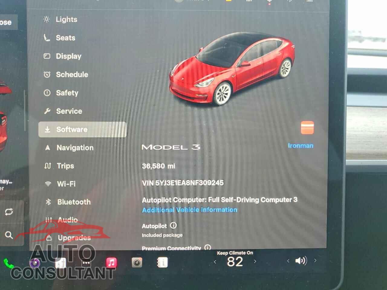 TESLA MODEL 3 2022 - 5YJ3E1EA8NF309245