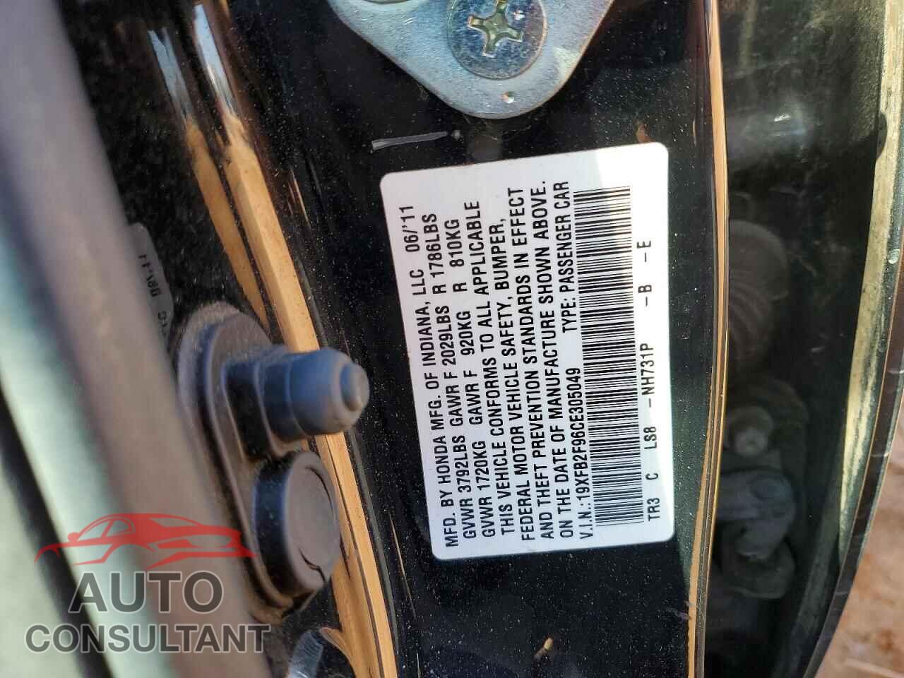 HONDA CIVIC 2012 - 19XFB2F96CE305049