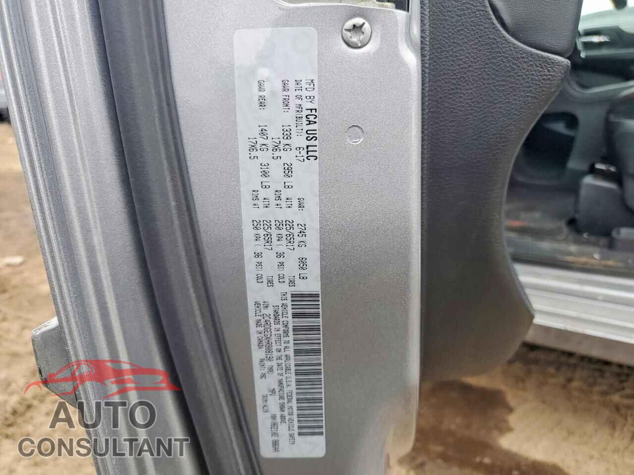 DODGE CARAVAN 2017 - 2C4RDGEGXHR808190
