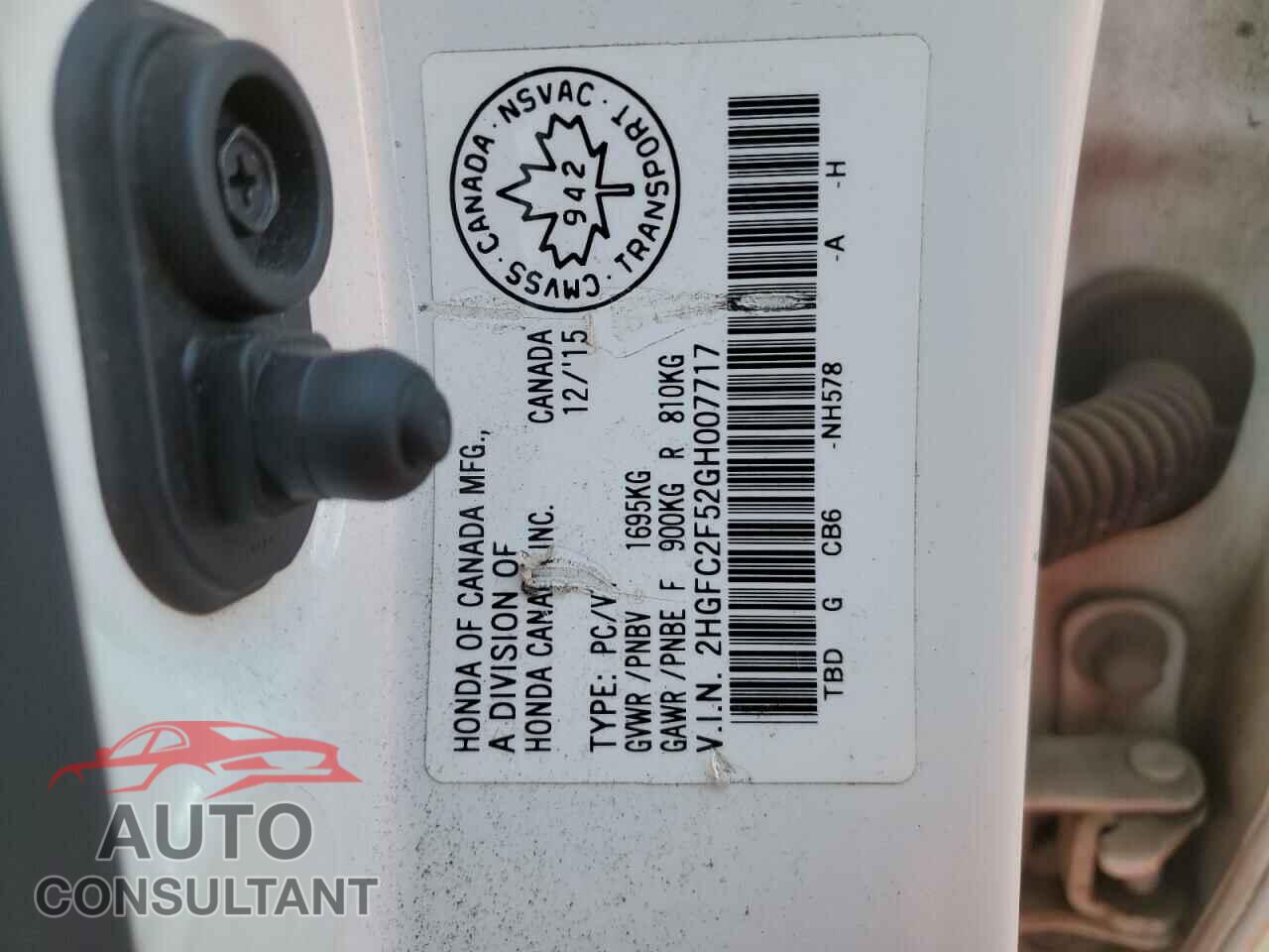 HONDA CIVIC 2016 - 2HGFC2F52GH007717