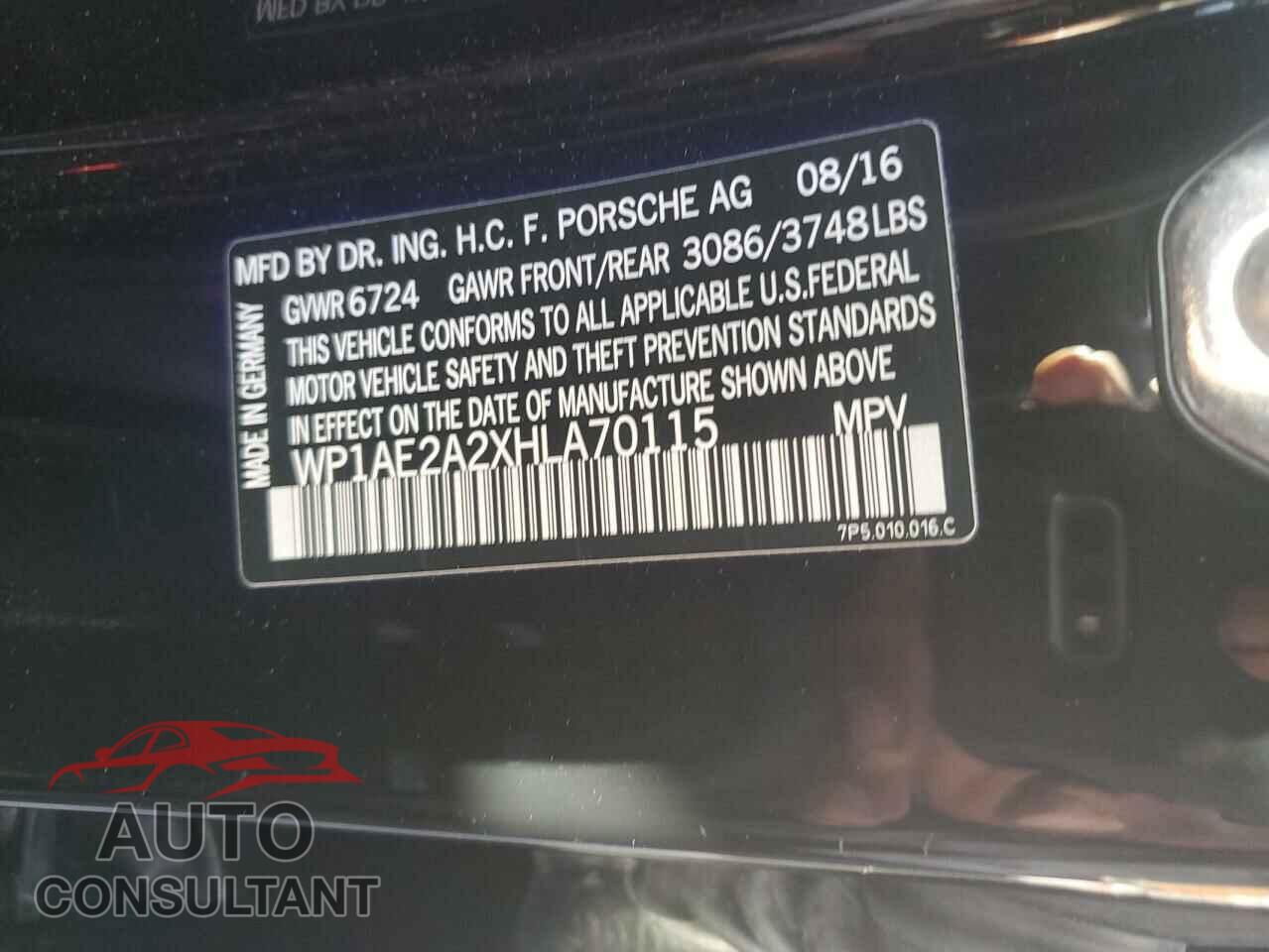PORSCHE CAYENNE 2017 - WP1AE2A2XHLA70115