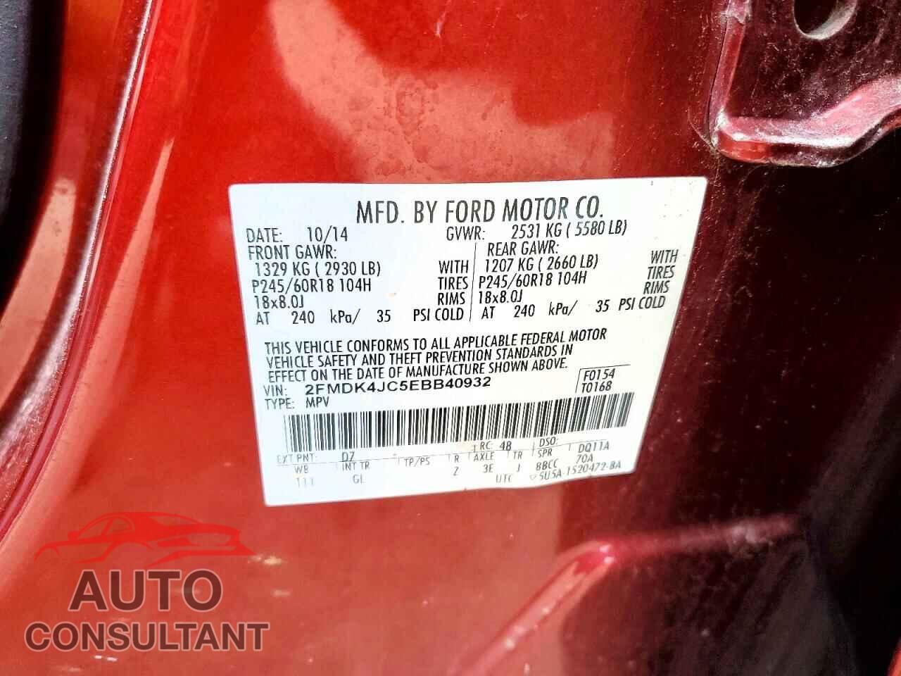FORD EDGE 2014 - 2FMDK4JC5EBB40932