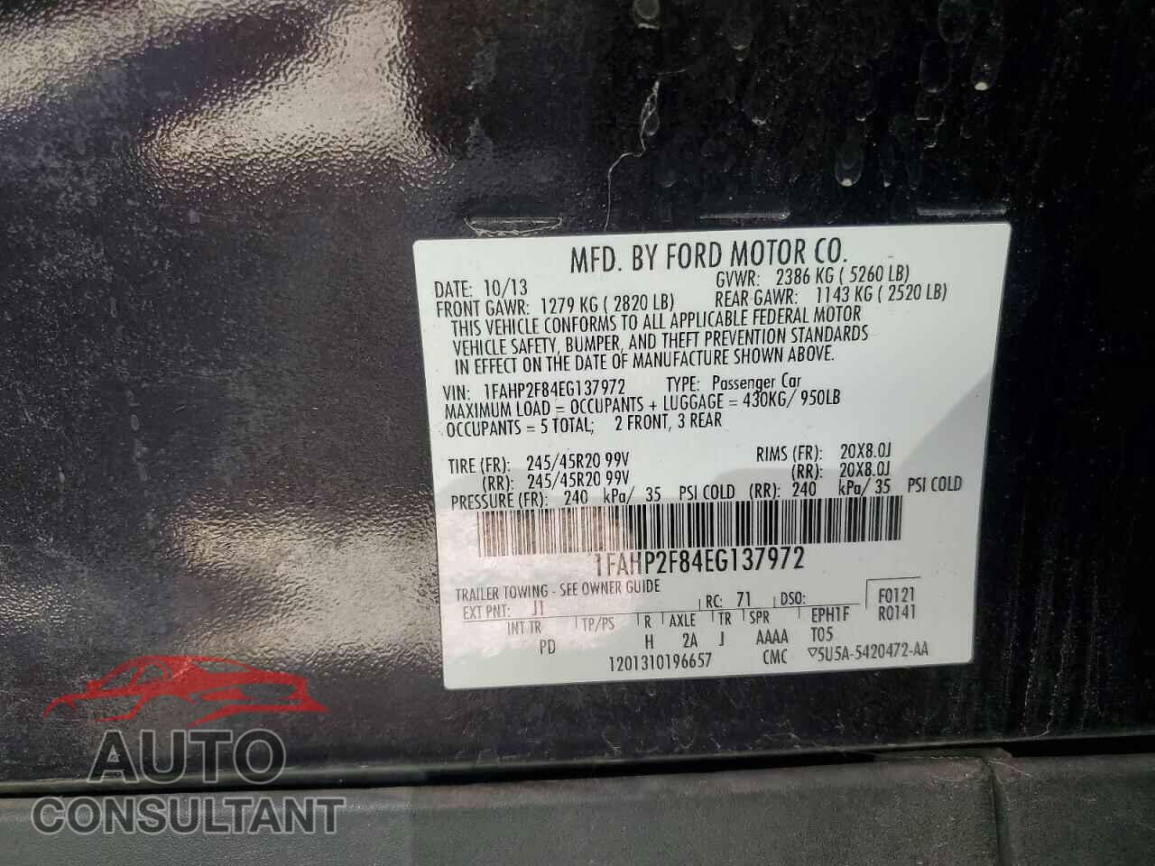 FORD TAURUS 2014 - 1FAHP2F84EG137972