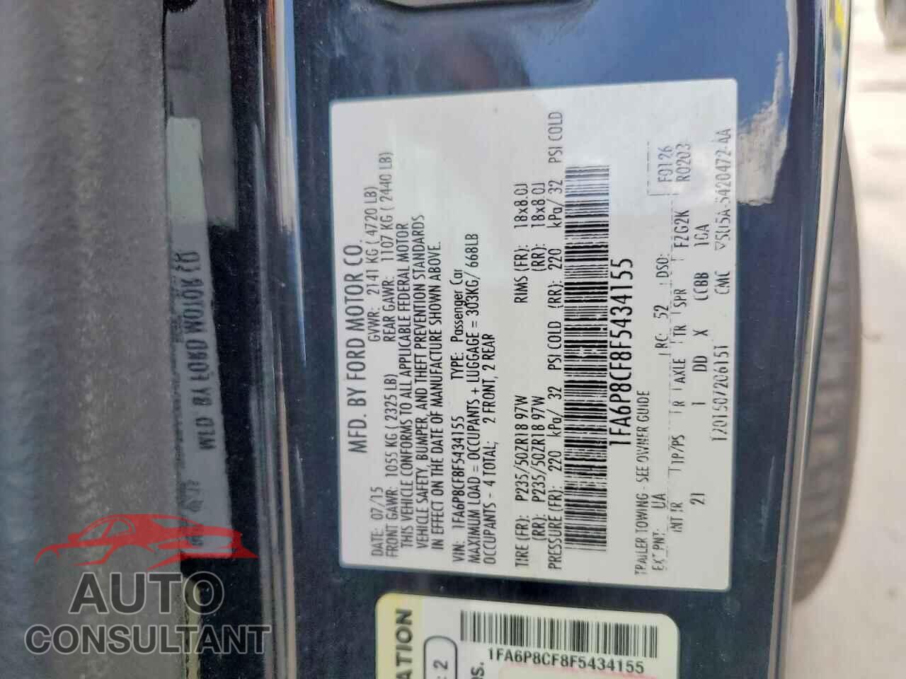 FORD MUSTANG 2015 - 1FA6P8CF8F5434155