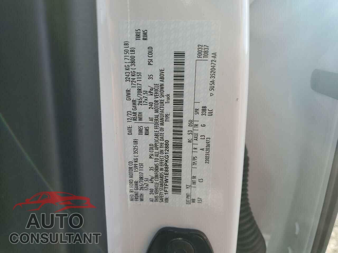 FORD F-150 2023 - 1FTFW1E88PKG12880