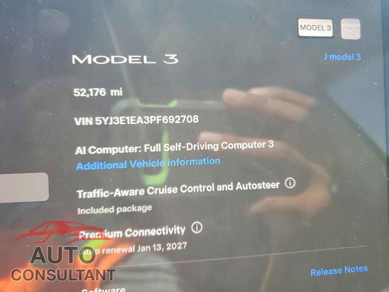 TESLA MODEL 3 2023 - 5YJ3E1EA3PF692708