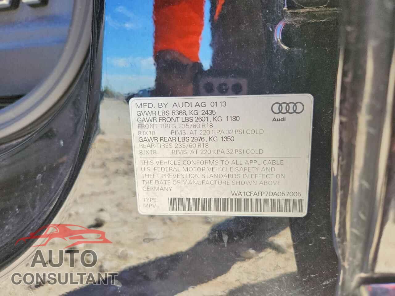 AUDI Q5 2013 - WA1CFAFP7DA057005