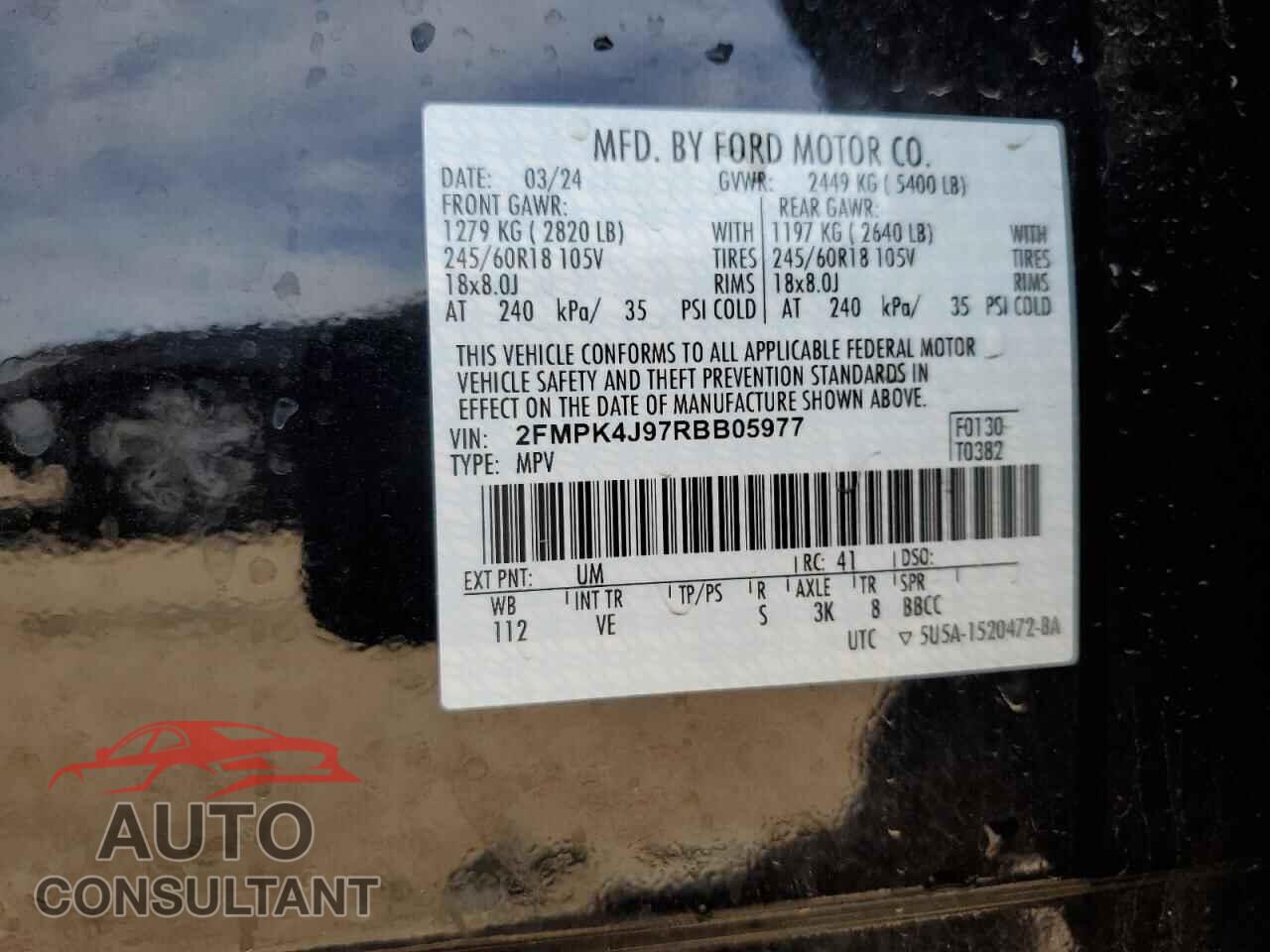 FORD EDGE 2024 - 2FMPK4J97RBB05977