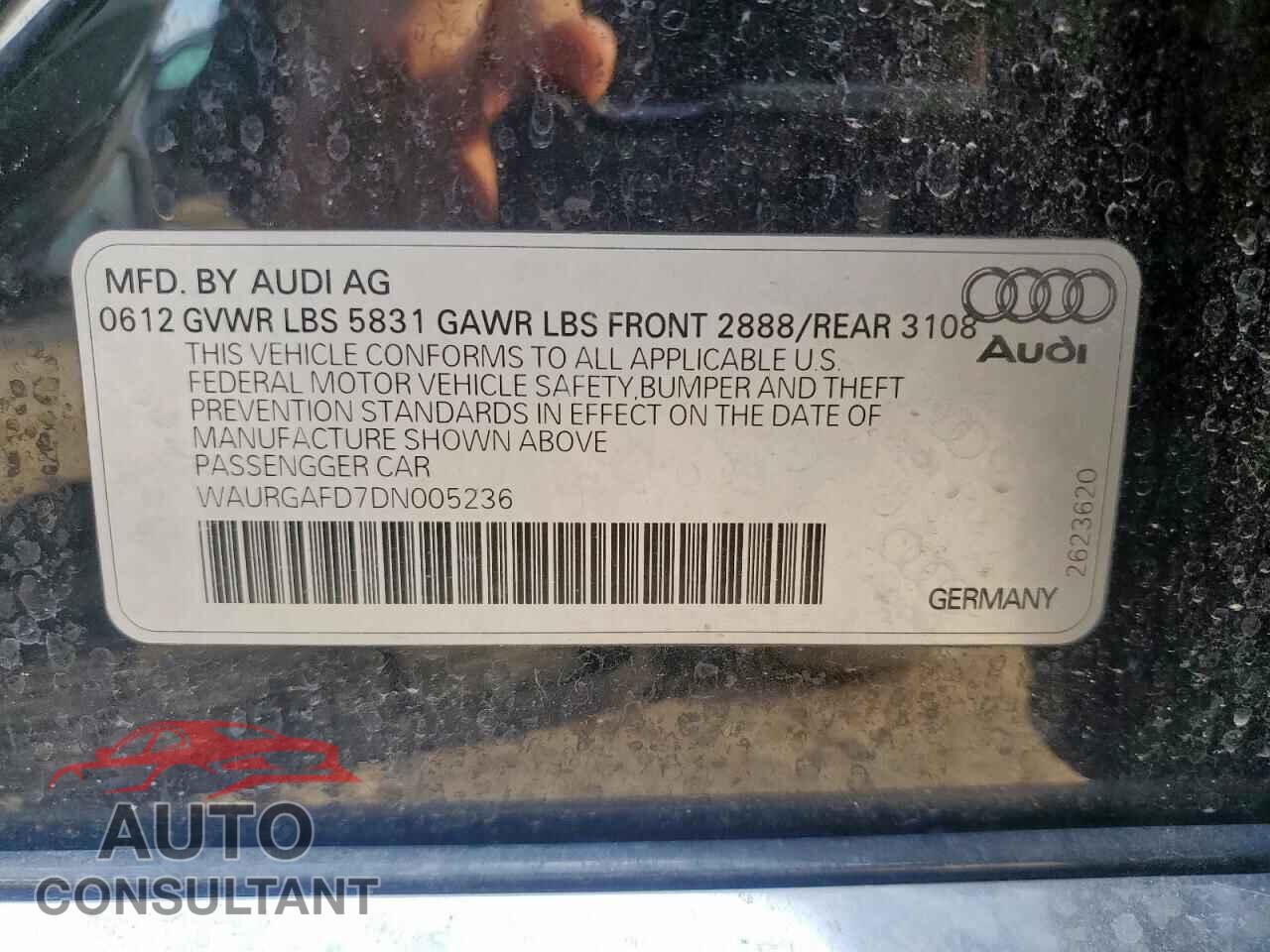 AUDI A8 2013 - WAURGAFD7DN005236