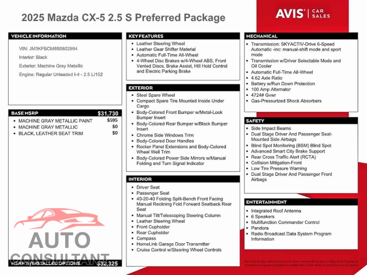 MAZDA CX-5 2025 - JM3KFBCM9S0802994