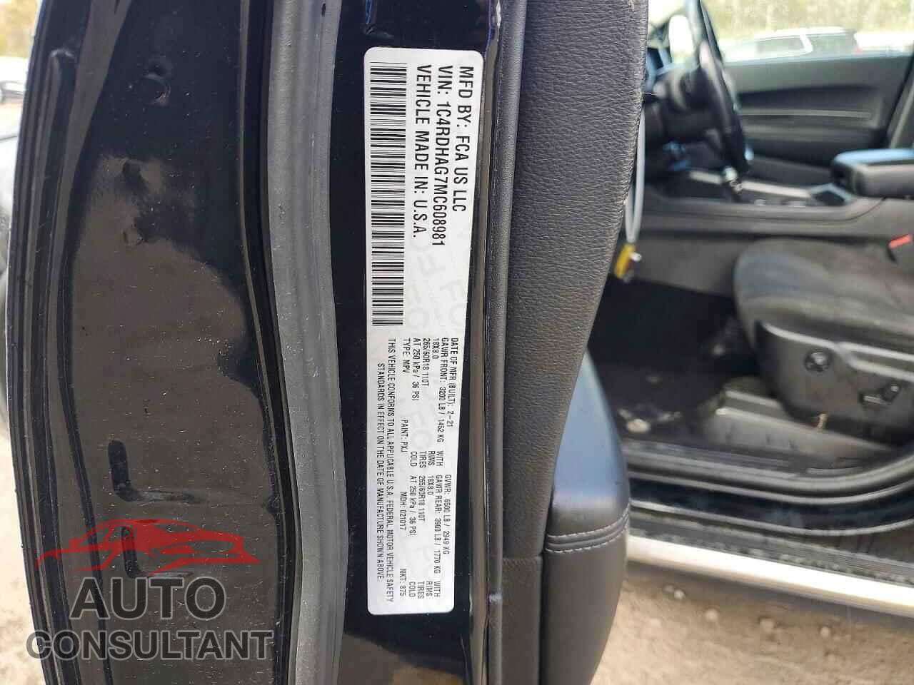 DODGE DURANGO 2021 - 1C4RDHAG7MC608981