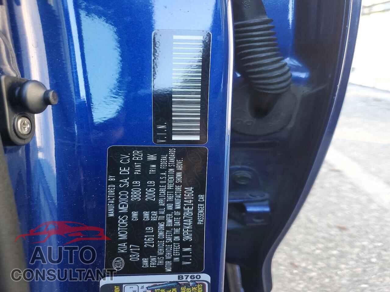 KIA FORTE 2017 - 3KPFK4A78HE141604