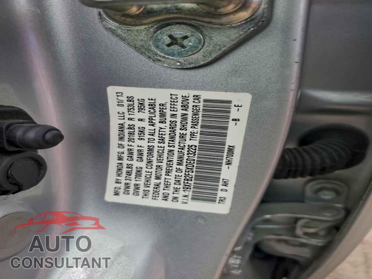 HONDA CIVIC 2013 - 19XFB2F5XDE013225