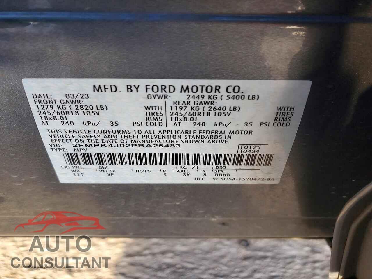 FORD EDGE 2023 - 2FMPK4J92PBA25483