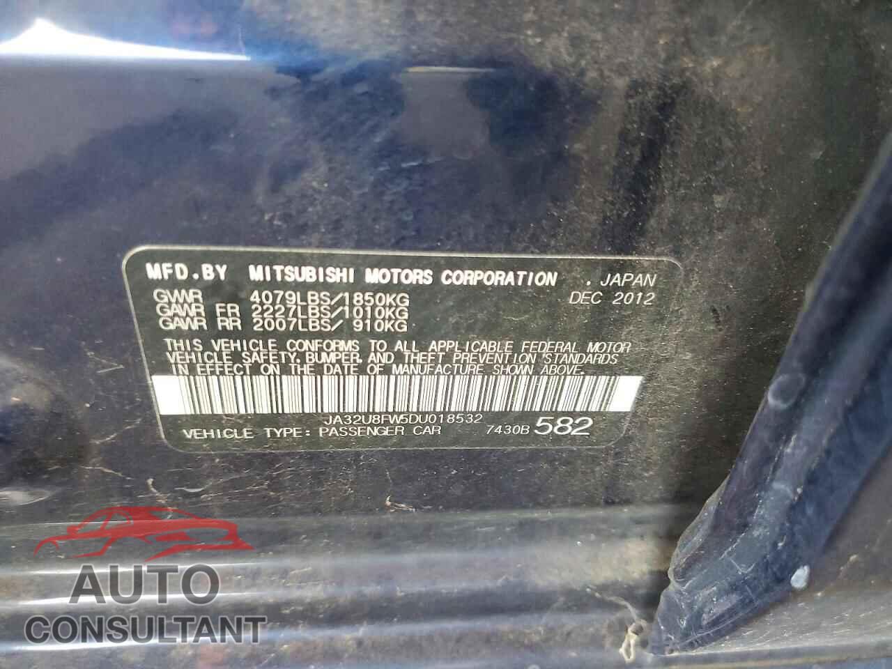 MITSUBISHI LANCER 2013 - JA32U8FW5DU018532
