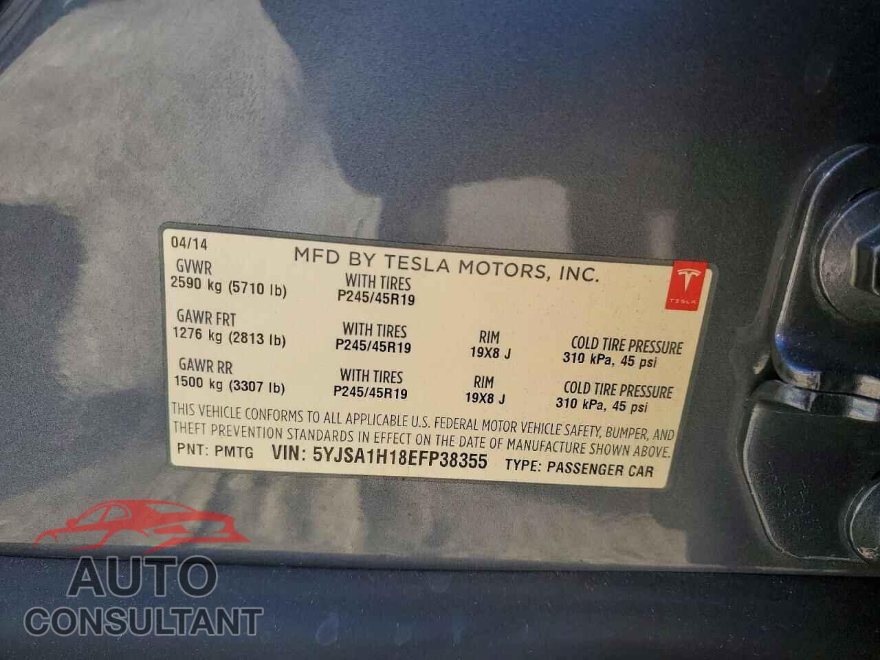 TESLA MODEL S 2014 - 5YJSA1H18EFP38355