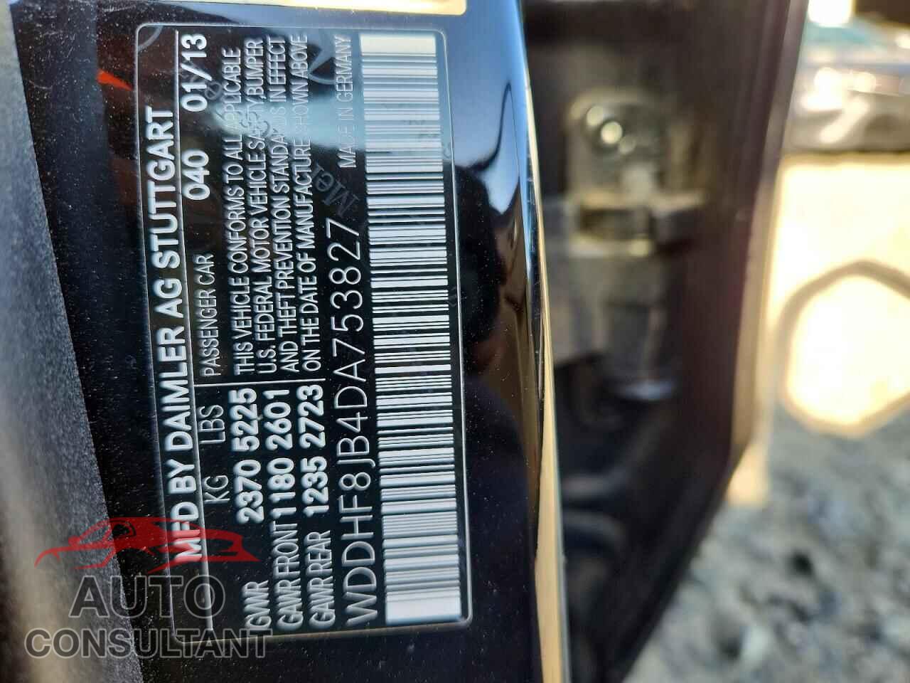 MERCEDES-BENZ E-CLASS 2013 - WDDHF8JB4DA753827