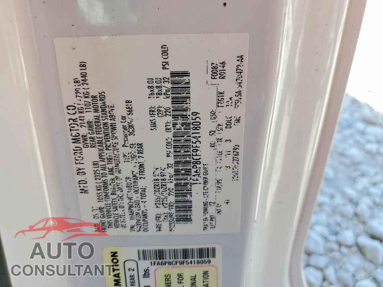 FORD MUSTANG 2015 - 1FA6P8CF9F5418059