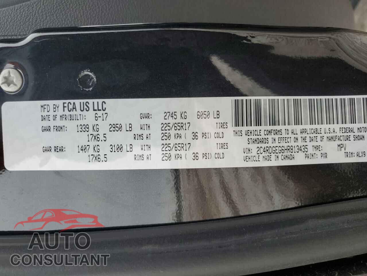 DODGE CARAVAN 2017 - 2C4RDGEG6HR813435