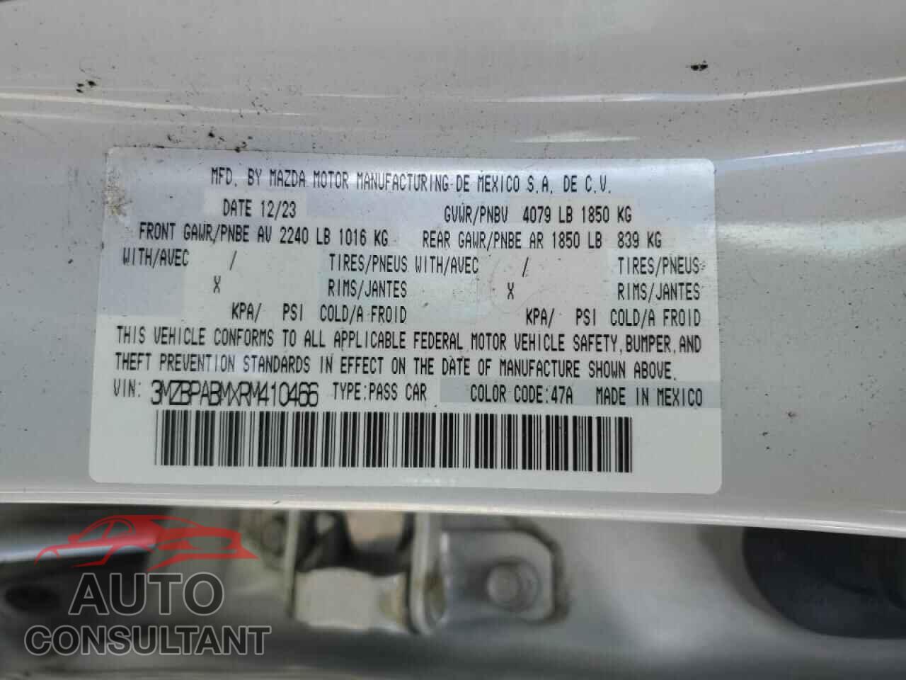 MAZDA 3 SELECT S 2024 - 3MZBPABMXRM410466