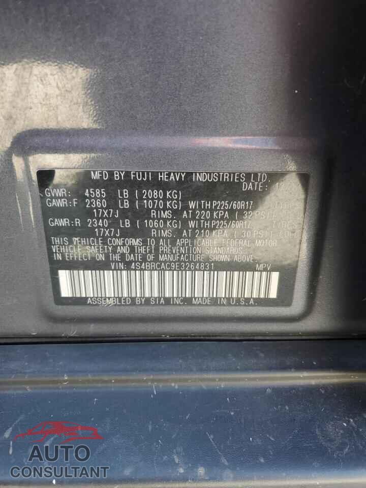 SUBARU OUTBACK 2014 - 4S4BRCAC9E3264831