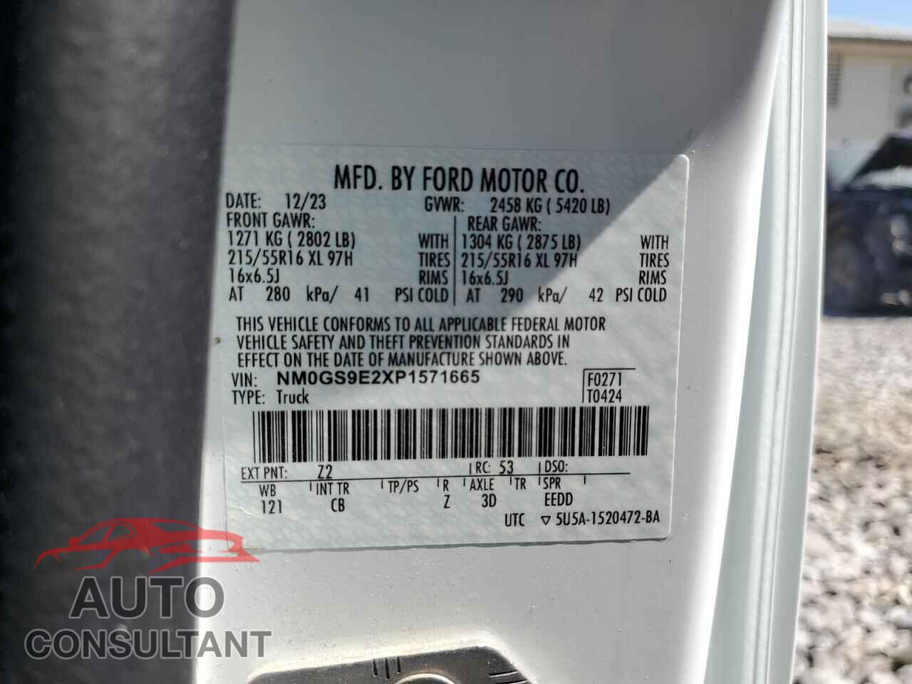 FORD TRANSIT 2023 - NM0GS9E2XP1571665
